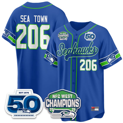 Seattle Seahawks NFC West Division Champions Vapor Limited Baseball Jersey - All Stitched