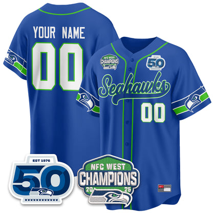 Seattle Seahawks NFC West Division Champions Vapor Limited Baseball Jersey - All Stitched