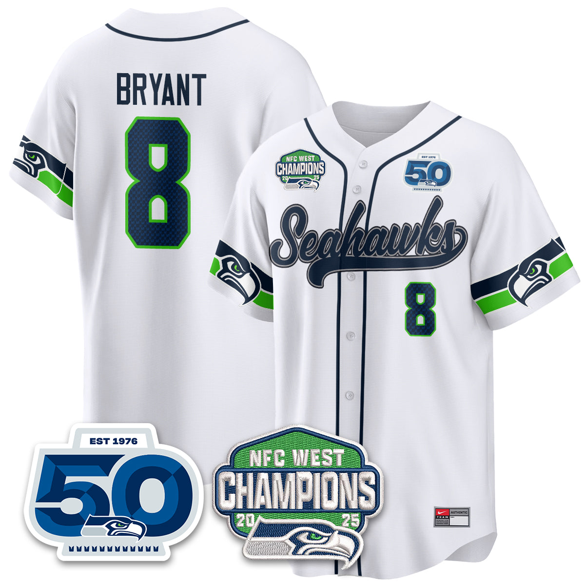 Seattle Seahawks NFC West Division Champions Vapor Limited Baseball Jersey - All Stitched