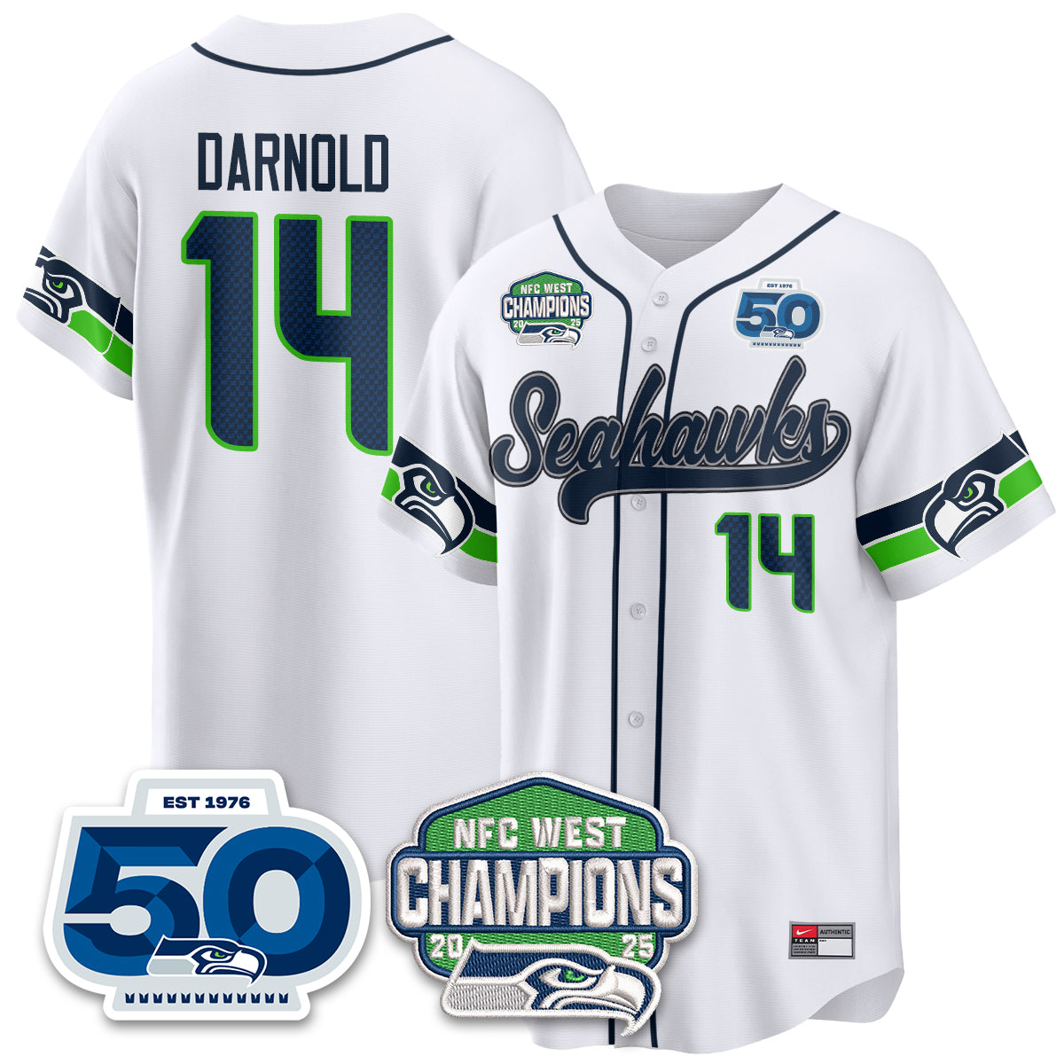 Seattle Seahawks NFC West Division Champions Vapor Limited Baseball Jersey - All Stitched