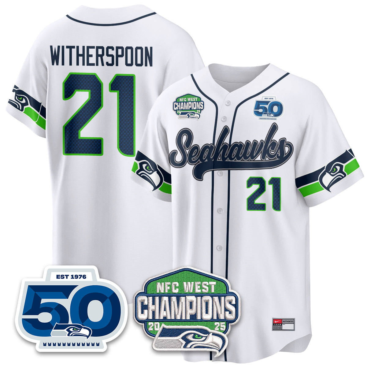 Seattle Seahawks NFC West Division Champions Vapor Limited Baseball Jersey - All Stitched