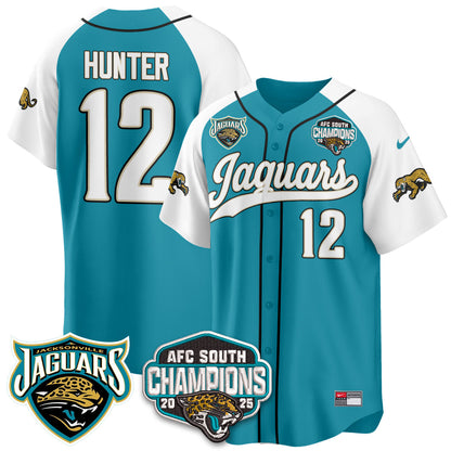 JAX AFC South Division Champions Vapor Limited Throwback Baseball Jersey - All Stitched