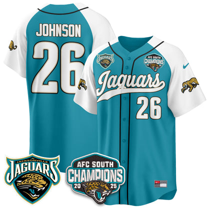 JAX AFC South Division Champions Vapor Limited Throwback Baseball Jersey - All Stitched