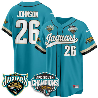 JAX AFC South Division Champions Vapor Limited Throwback Baseball Jersey - All Stitched