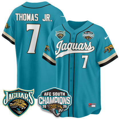 JAX AFC South Division Champions Vapor Limited Throwback Baseball Jersey - All Stitched