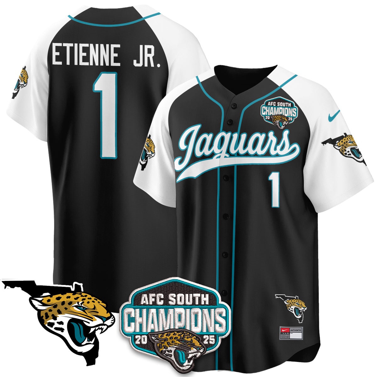 JAX AFC South Division Champions Vapor Limited Baseball Jersey - All Stitched