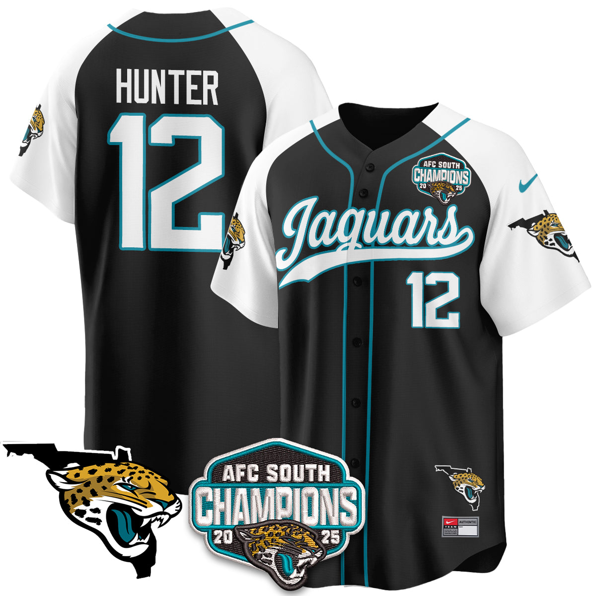 JAX AFC South Division Champions Vapor Limited Baseball Jersey - All Stitched
