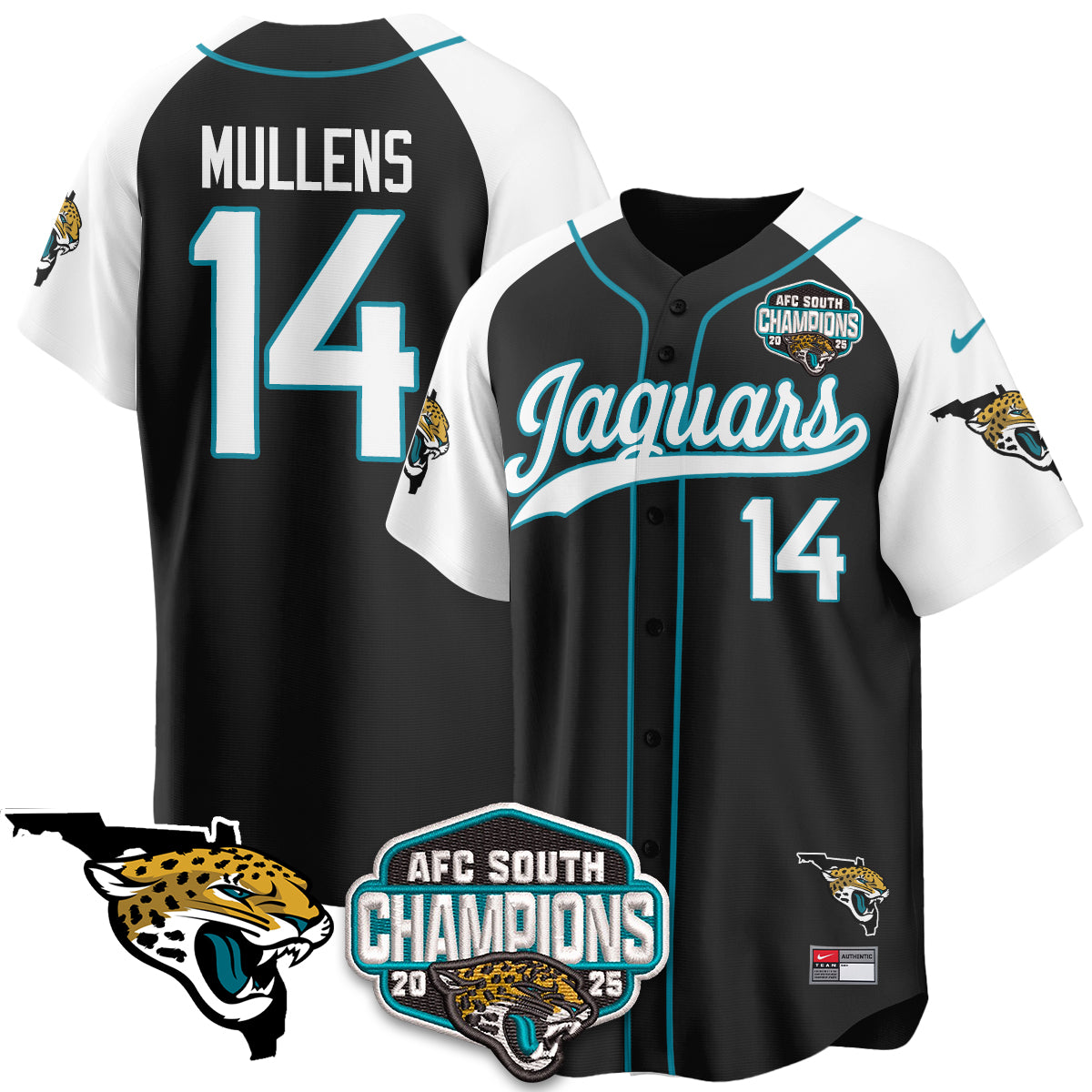 JAX AFC South Division Champions Vapor Limited Baseball Jersey - All Stitched