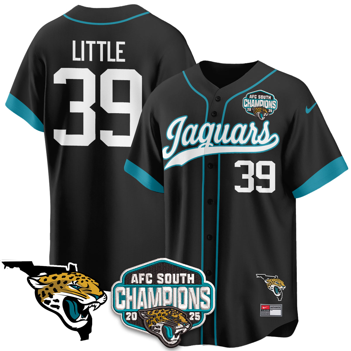 JAX AFC South Division Champions Vapor Limited Baseball Jersey - All Stitched