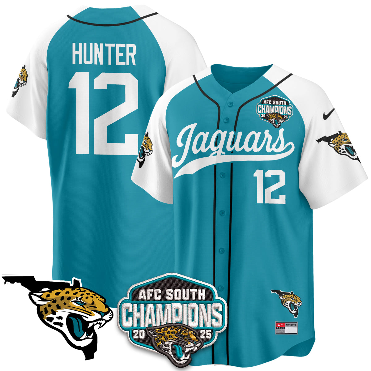 JAX AFC South Division Champions Vapor Limited Baseball Jersey - All Stitched