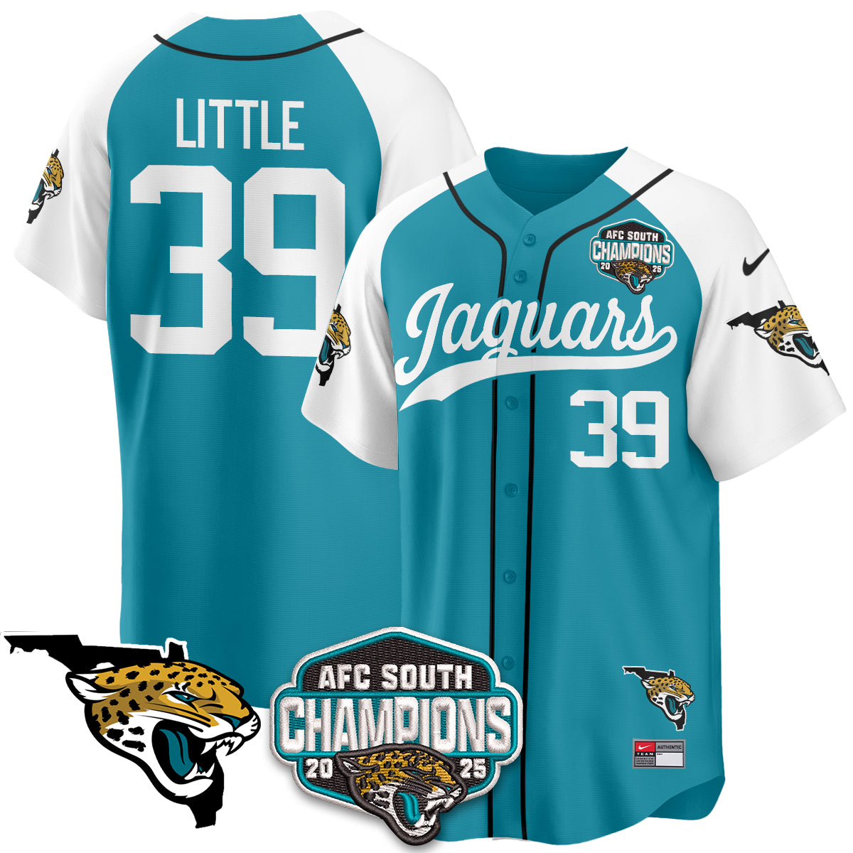 JAX AFC South Division Champions Vapor Limited Baseball Jersey - All Stitched