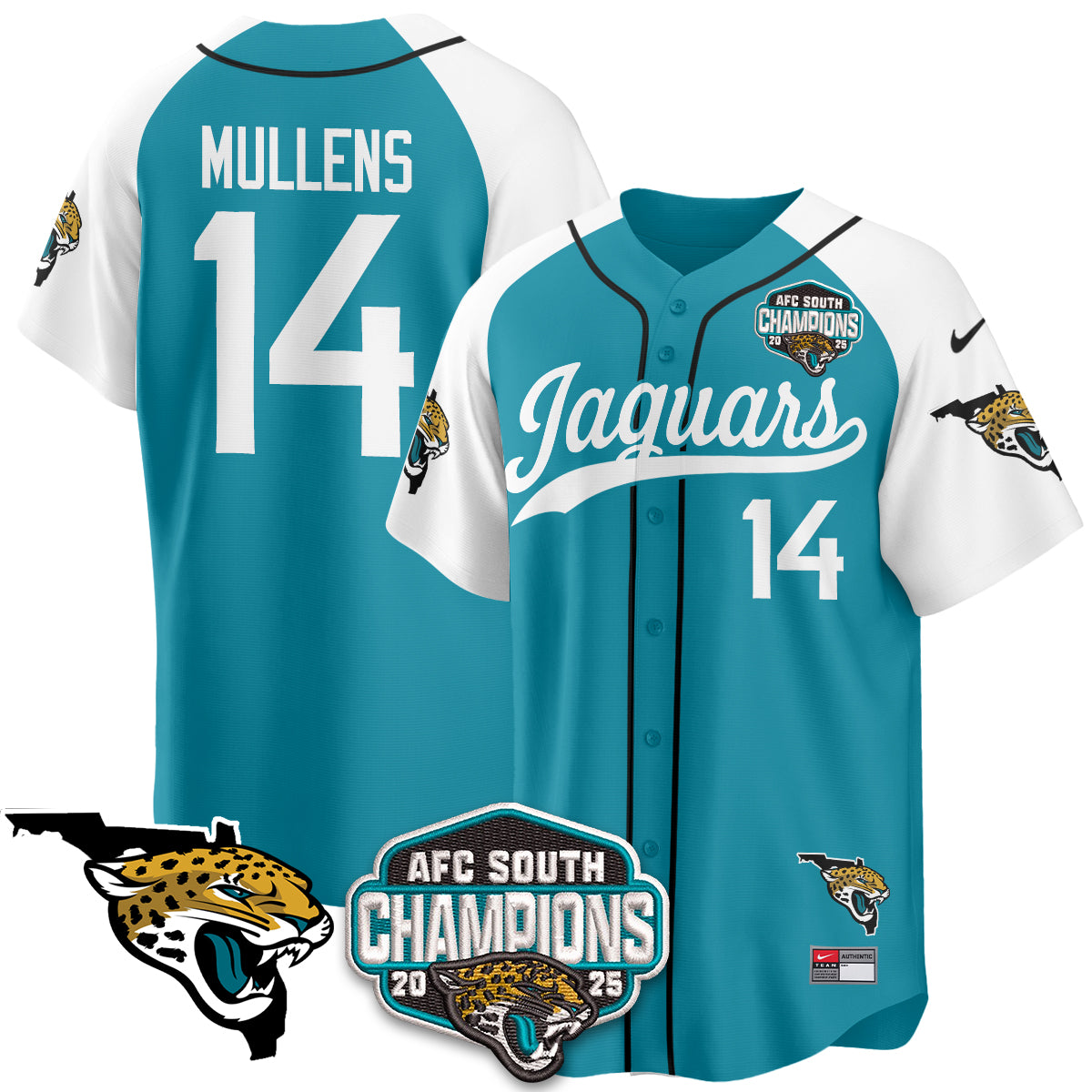 JAX AFC South Division Champions Vapor Limited Baseball Jersey - All Stitched
