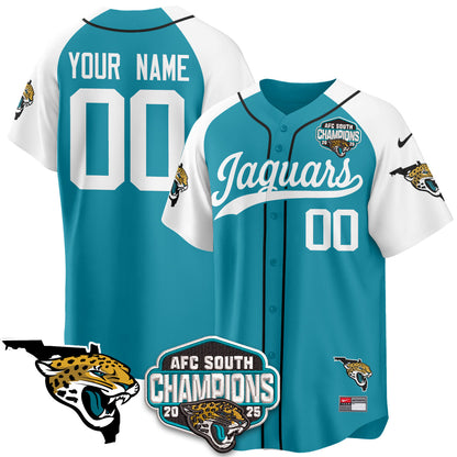 JAX AFC South Division Champions Vapor Limited Baseball Custom Jersey - All Stitched