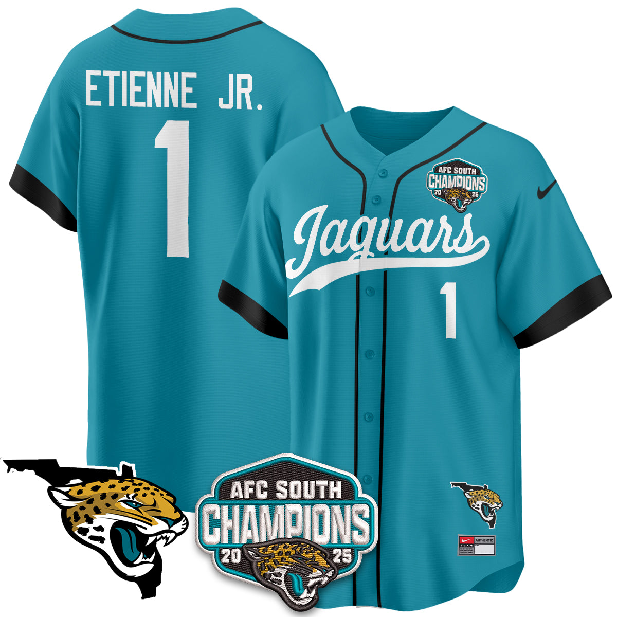 JAX AFC South Division Champions Vapor Limited Baseball Jersey - All Stitched
