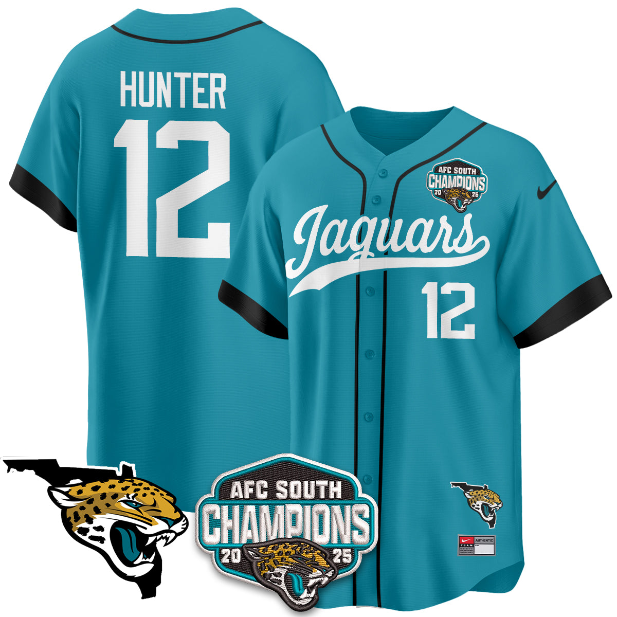 JAX AFC South Division Champions Vapor Limited Baseball Jersey - All Stitched