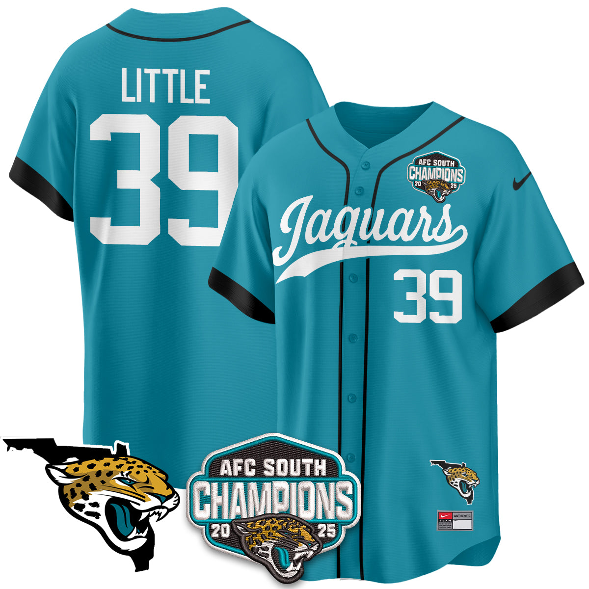 JAX AFC South Division Champions Vapor Limited Baseball Jersey - All Stitched
