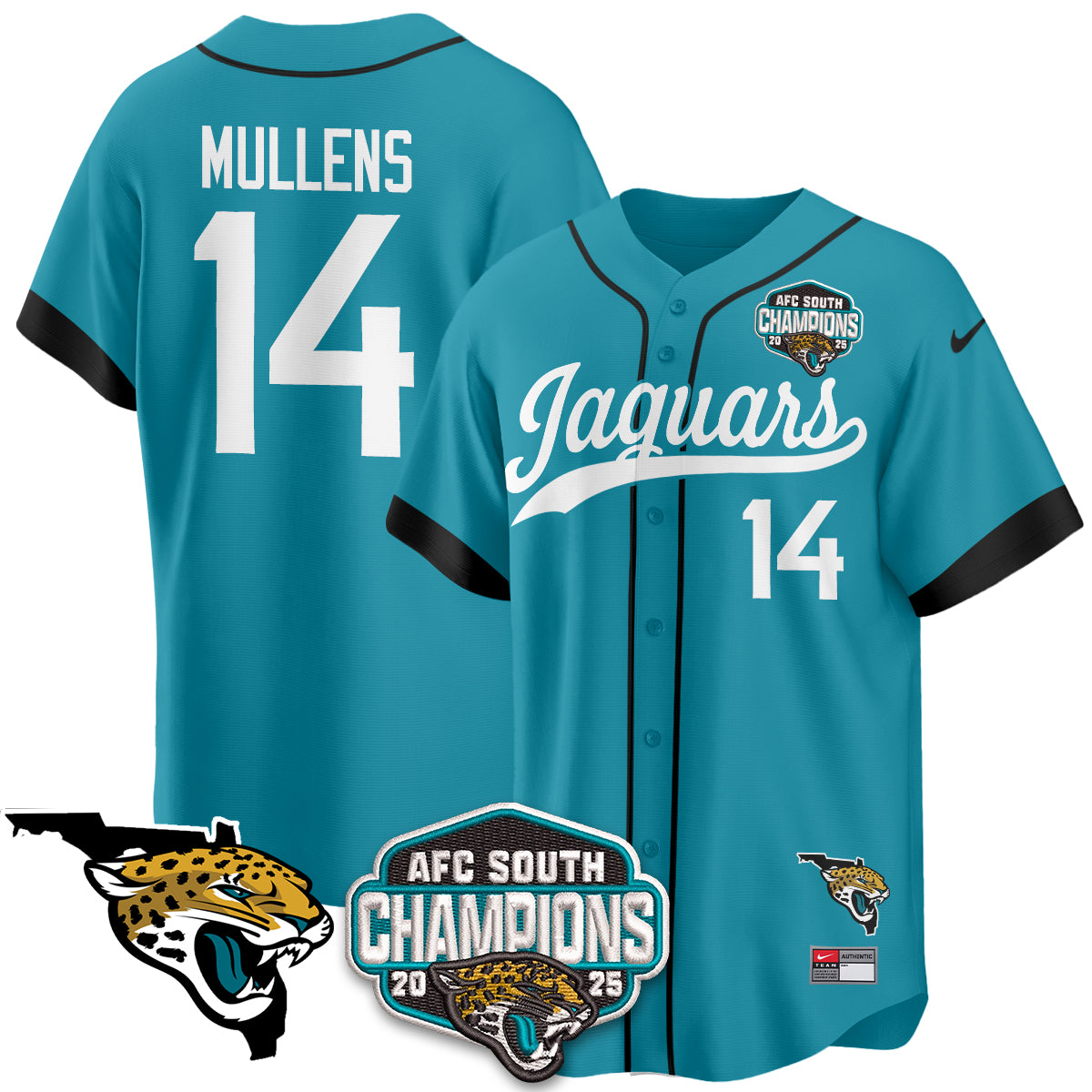 JAX AFC South Division Champions Vapor Limited Baseball Jersey - All Stitched