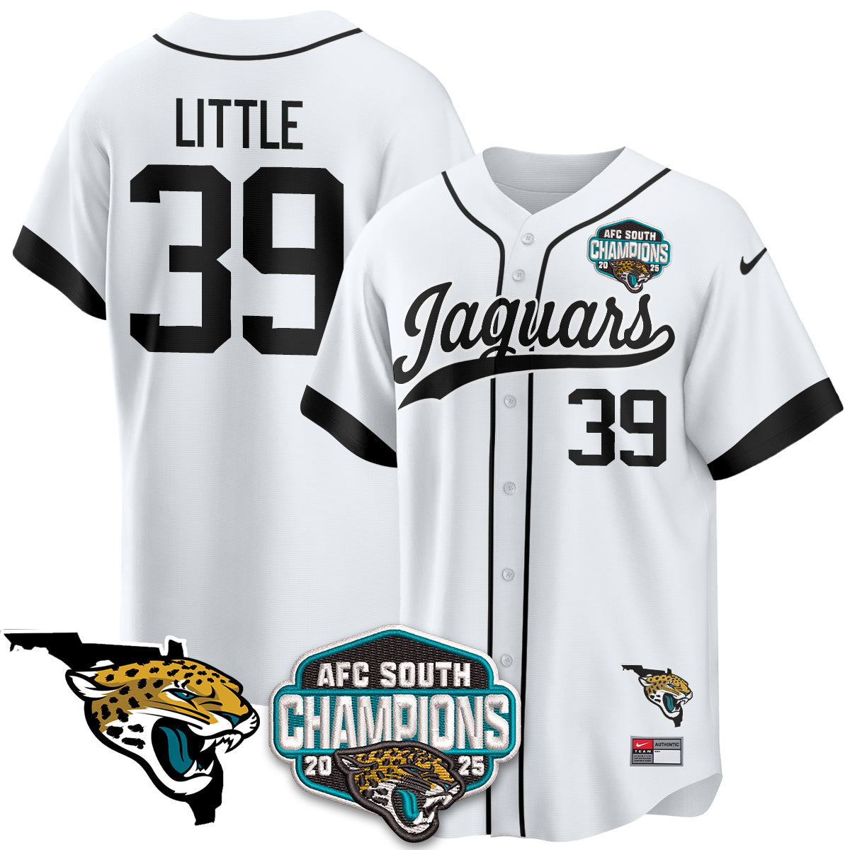JAX AFC South Division Champions Vapor Limited Baseball Jersey - All Stitched