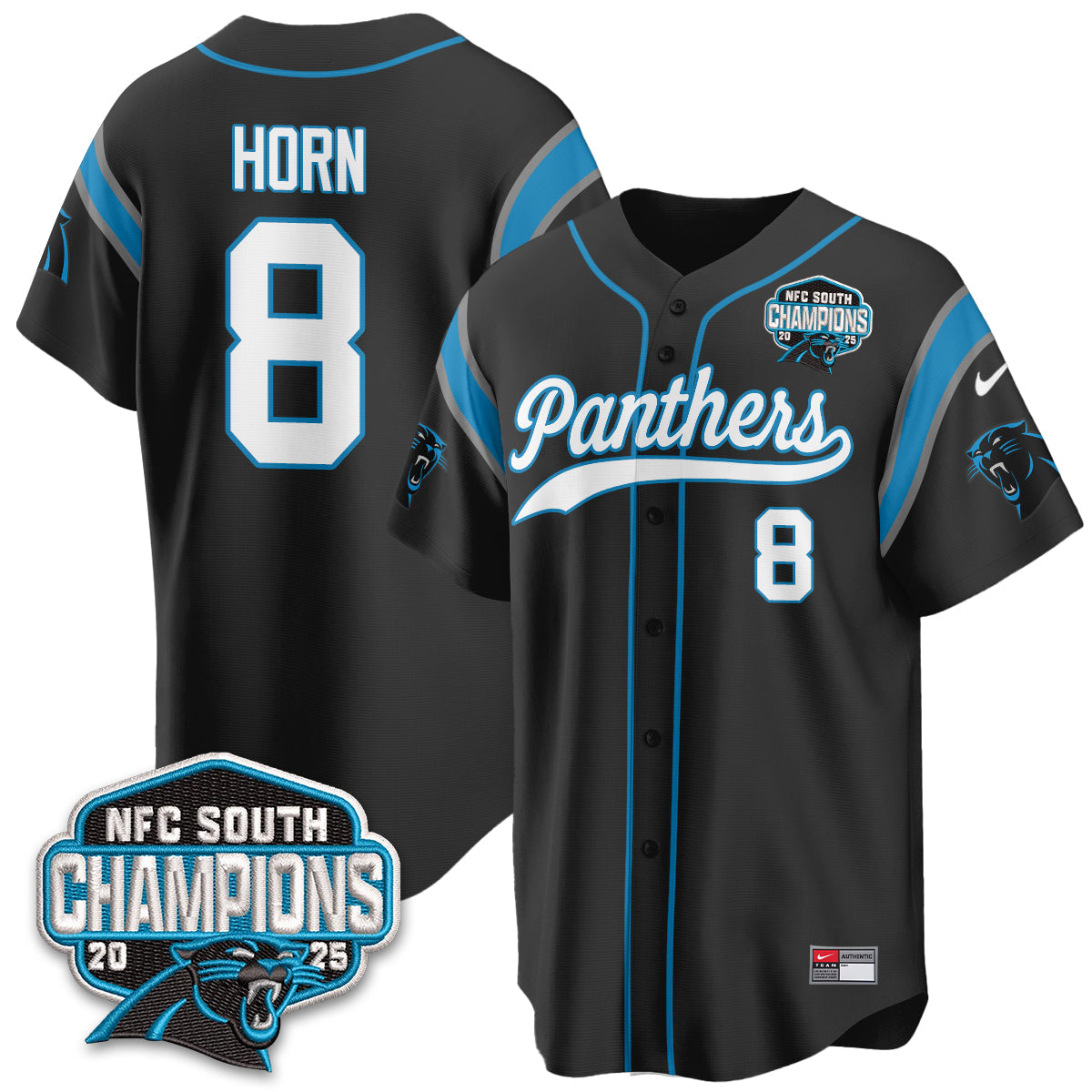 Carolina Panthers NFC South Division Champions Vapor Limited Baseball Jersey - All Stitched