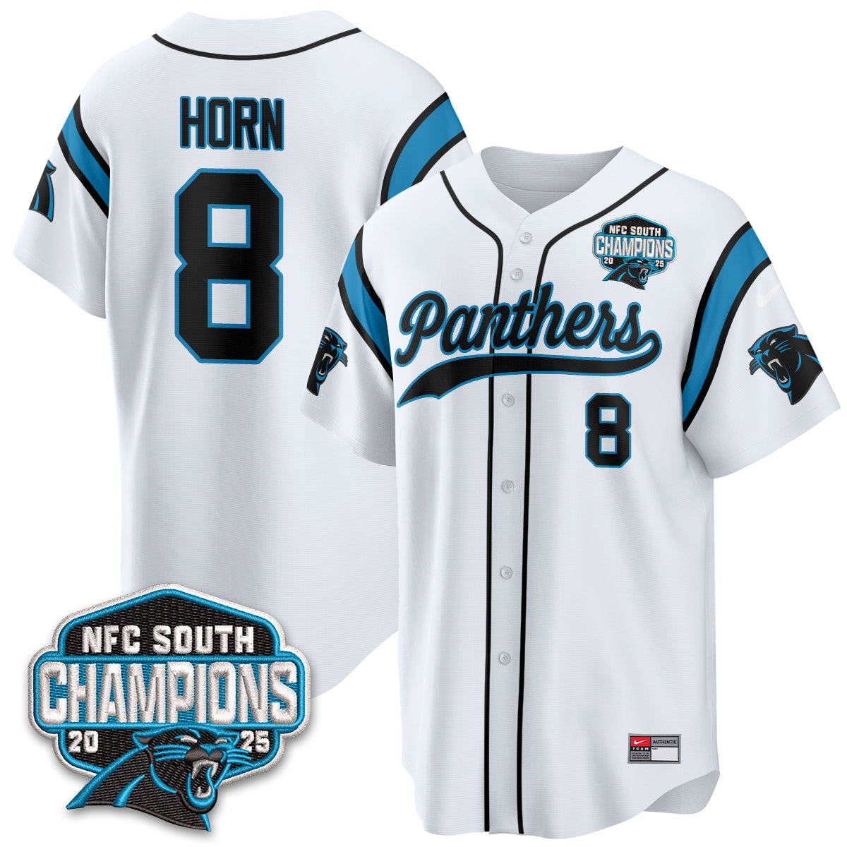 Carolina Panthers NFC South Division Champions Vapor Limited Baseball Jersey - All Stitched