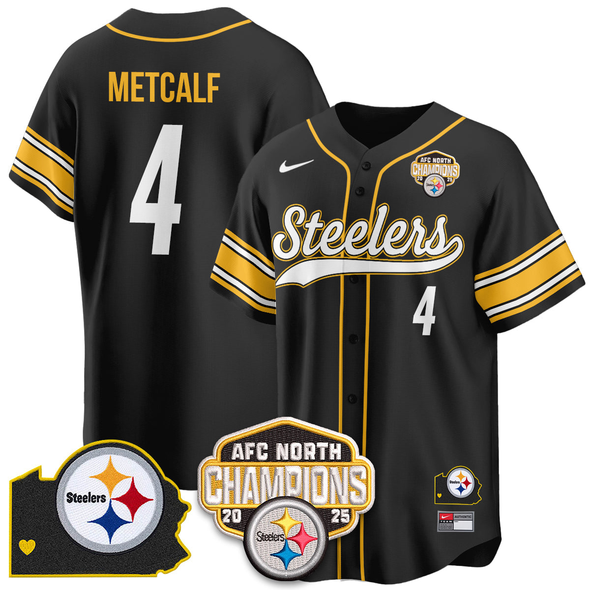 PIT AFC North Division Champions Vapor Limited Baseball Jersey - All Stitched