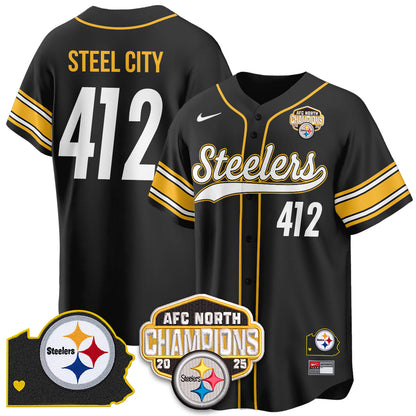 PIT AFC North Division Champions Vapor Limited Baseball Jersey - All Stitched