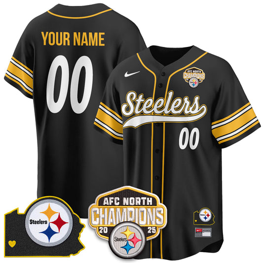 Custom PIT AFC North Division Champions Vapor Limited Baseball Jersey - All Stitched