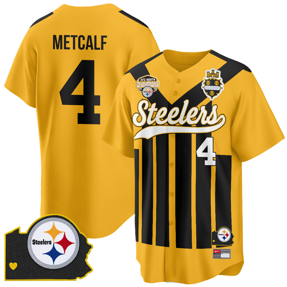 PIT AFC North Division Champions Vapor Limited Baseball Jersey - All Stitched