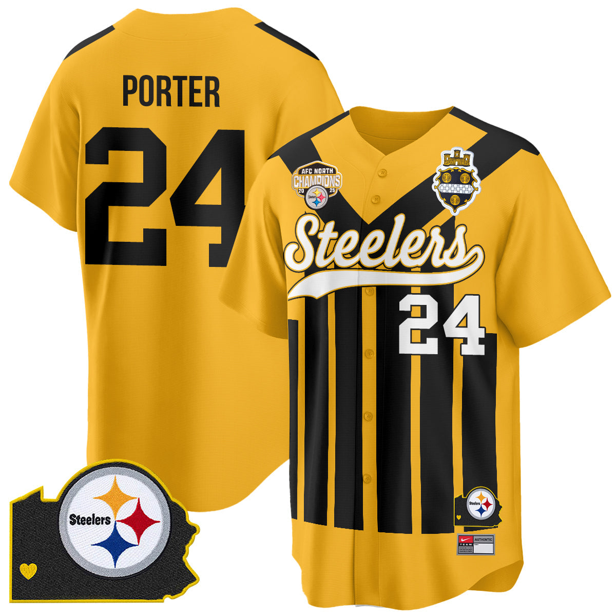 PIT AFC North Division Champions Vapor Limited Baseball Jersey - All Stitched