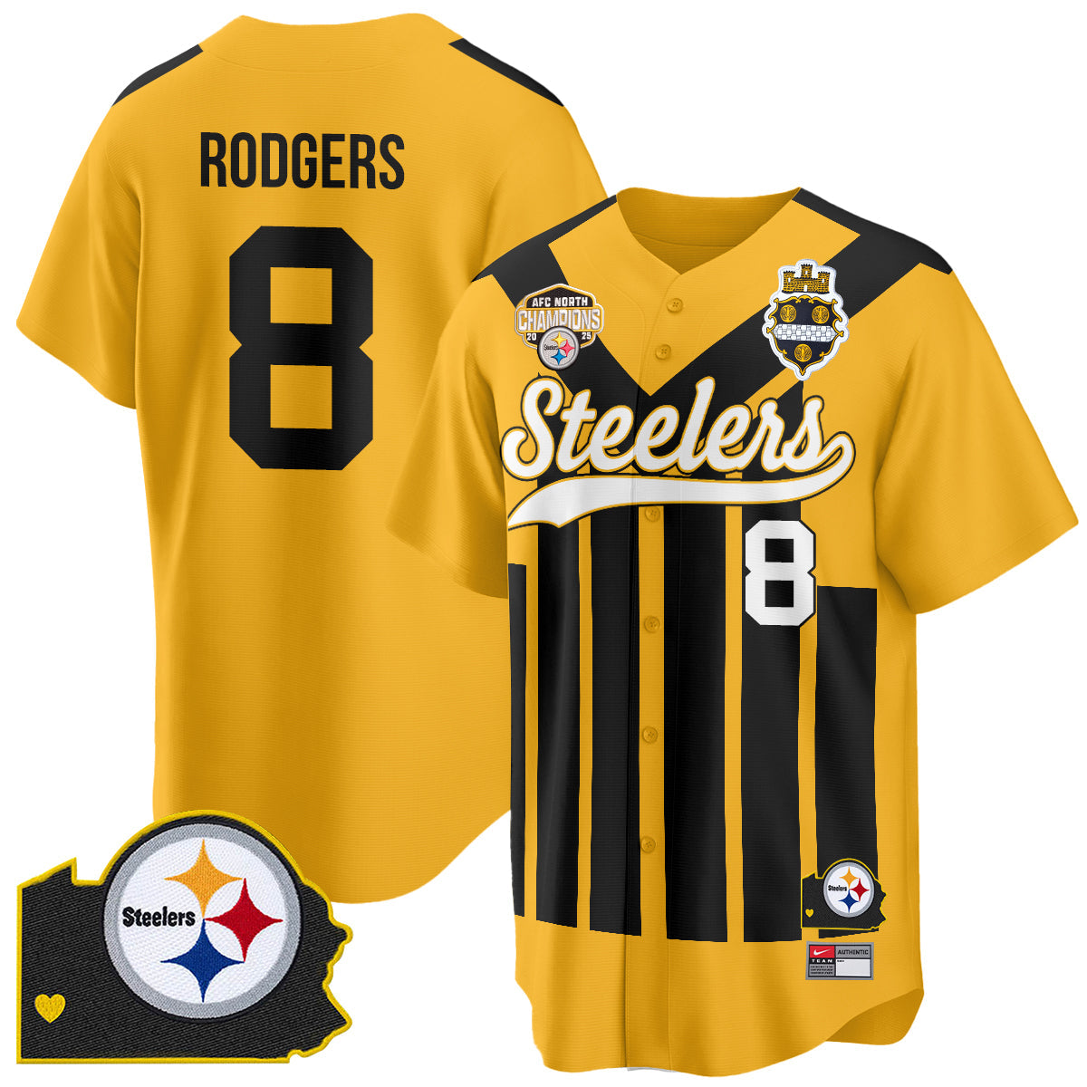 PIT AFC North Division Champions Vapor Limited Baseball Jersey - All Stitched