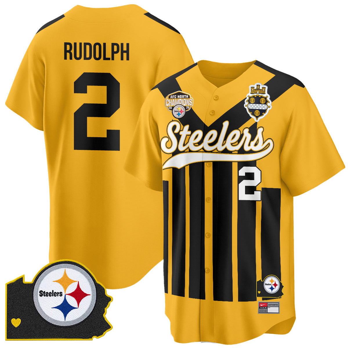PIT AFC North Division Champions Vapor Limited Baseball Jersey - All Stitched