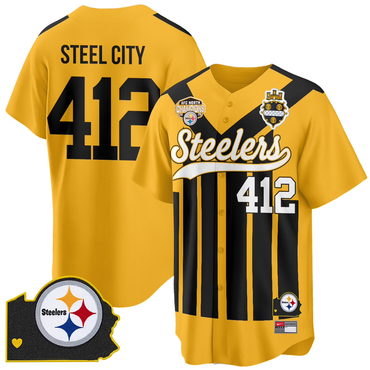 PIT AFC North Division Champions Vapor Limited Baseball Jersey - All Stitched