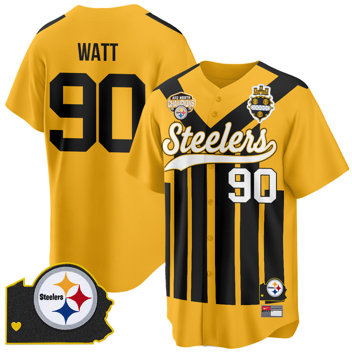 PIT AFC North Division Champions Vapor Limited Baseball Jersey - All Stitched
