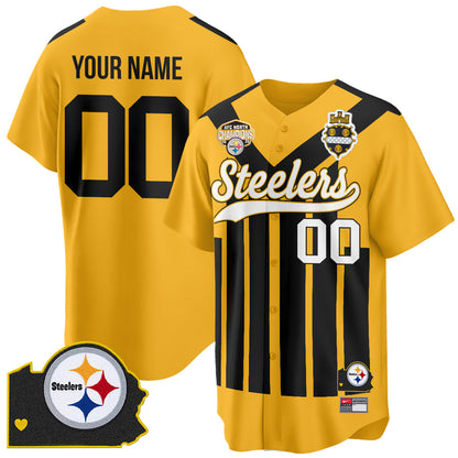 Custom PIT AFC North Division Champions Vapor Limited Baseball Jersey - All Stitched