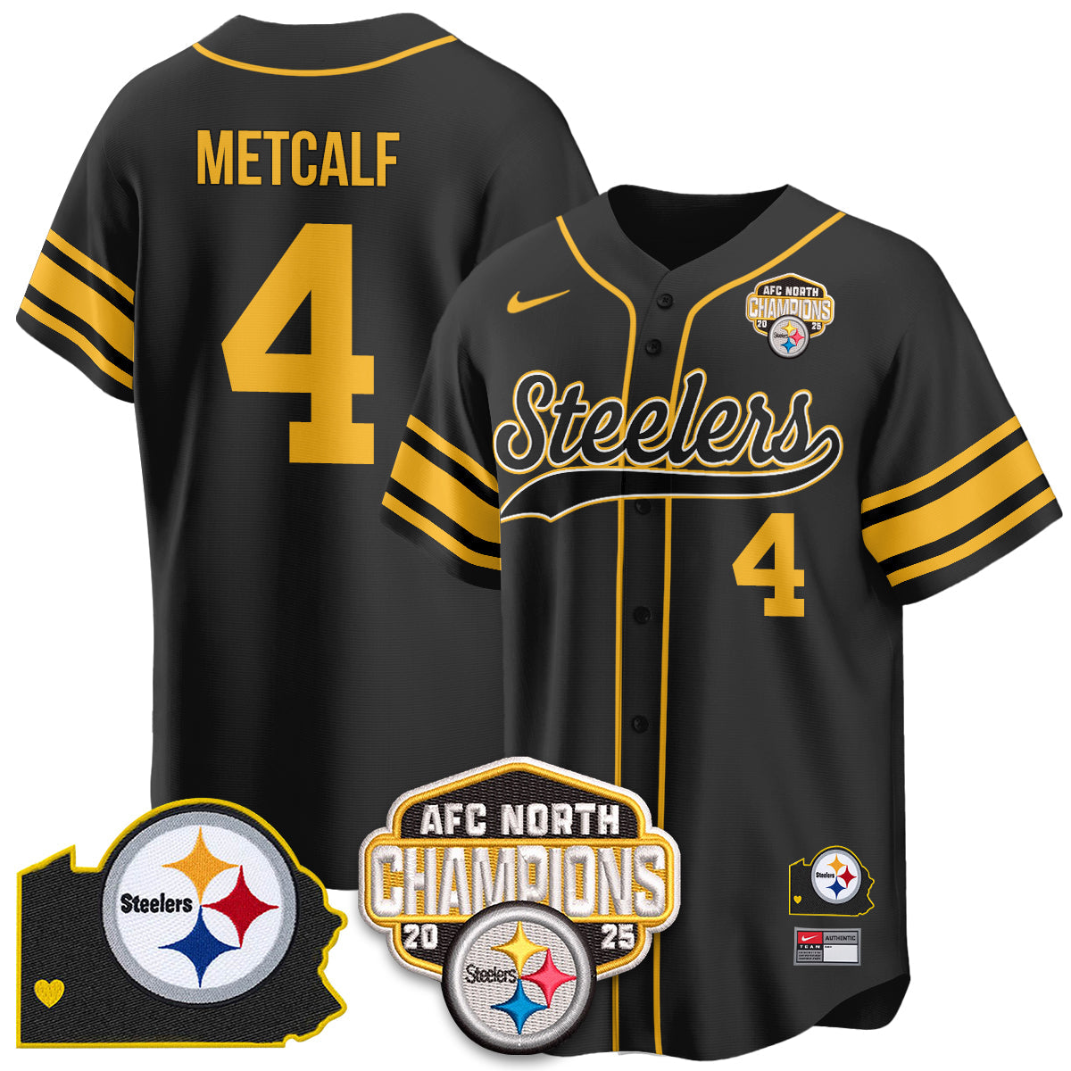 PIT AFC North Division Champions Vapor Limited Baseball Jersey - All Stitched