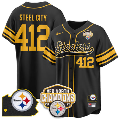 PIT AFC North Division Champions Vapor Limited Baseball Jersey - All Stitched