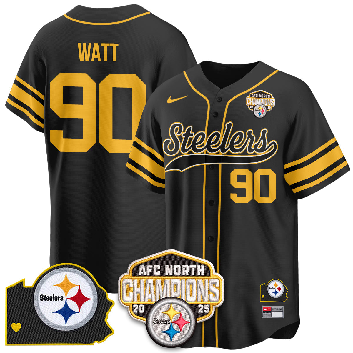 PIT AFC North Division Champions Vapor Limited Baseball Jersey - All Stitched