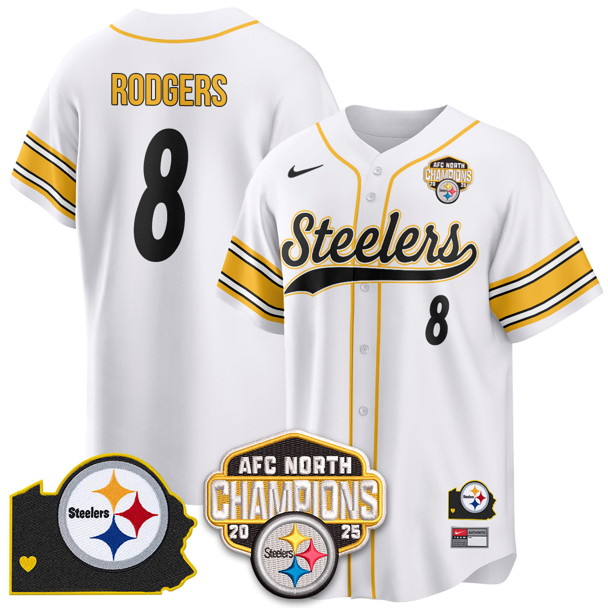 PIT AFC North Division Champions Vapor Limited Baseball Jersey - All Stitched