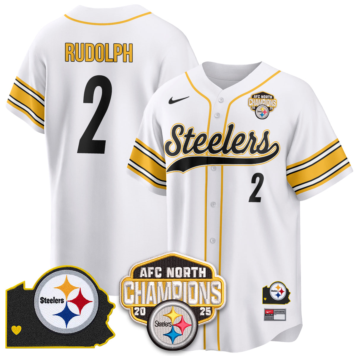 PIT AFC North Division Champions Vapor Limited Baseball Jersey - All Stitched