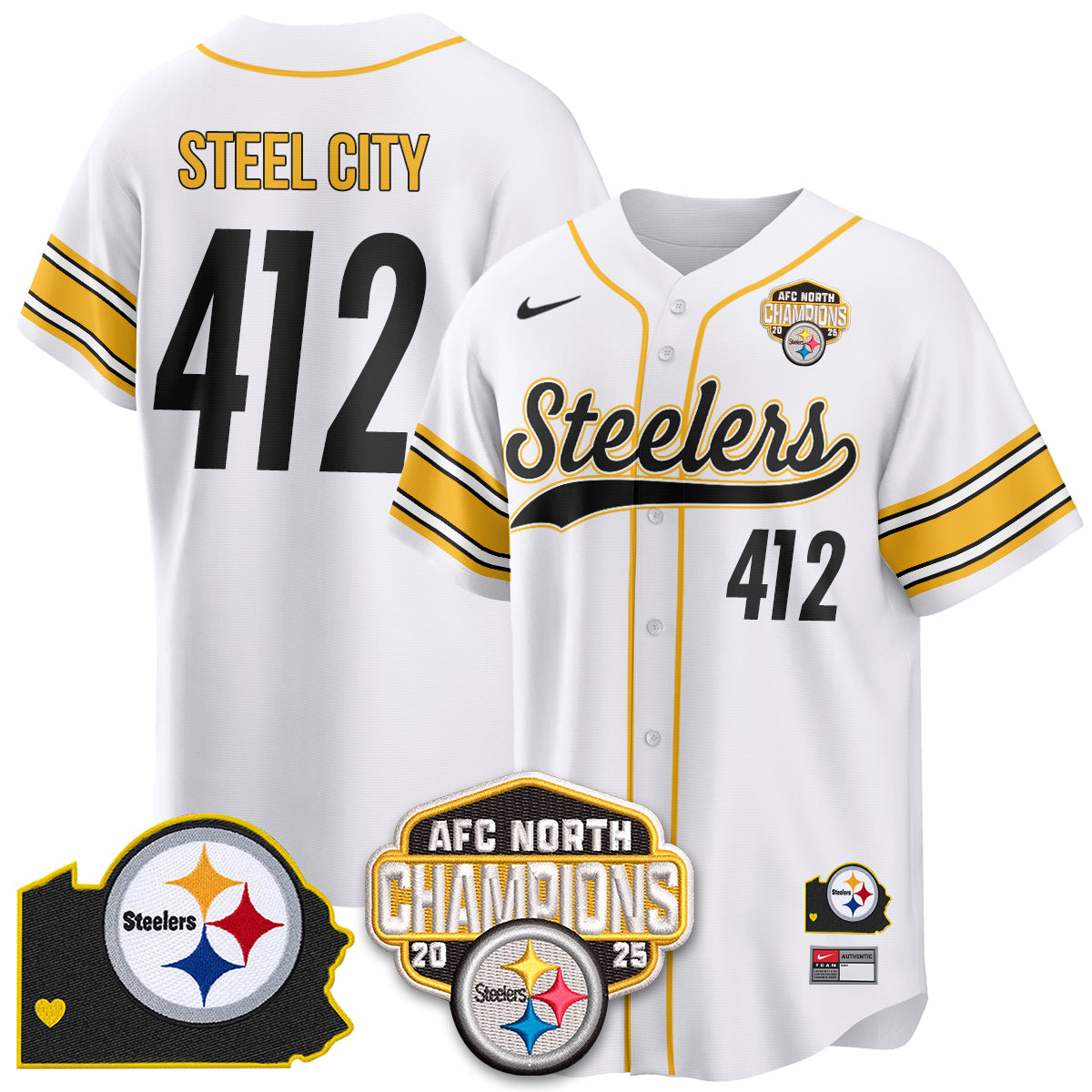 PIT AFC North Division Champions Vapor Limited Baseball Jersey - All Stitched
