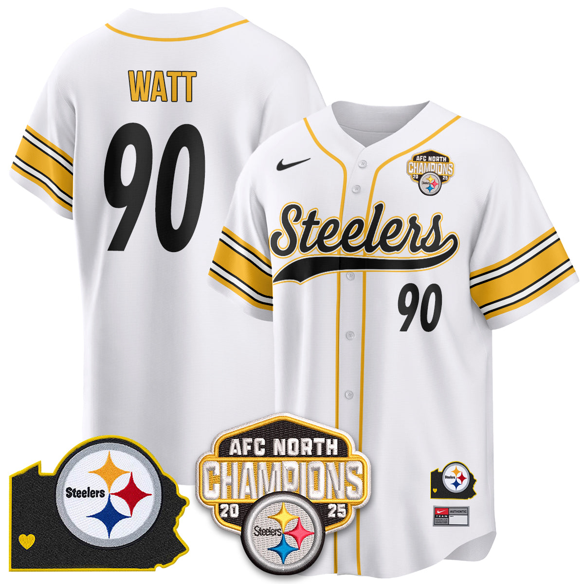PIT AFC North Division Champions Vapor Limited Baseball Jersey - All Stitched