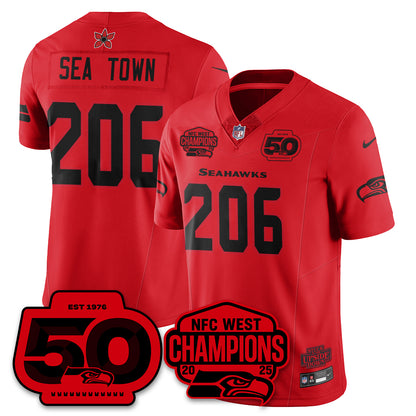 Seattle Seahawks Stranger Things NFC West Division Champions Vapor Limited Jersey - All Stitched