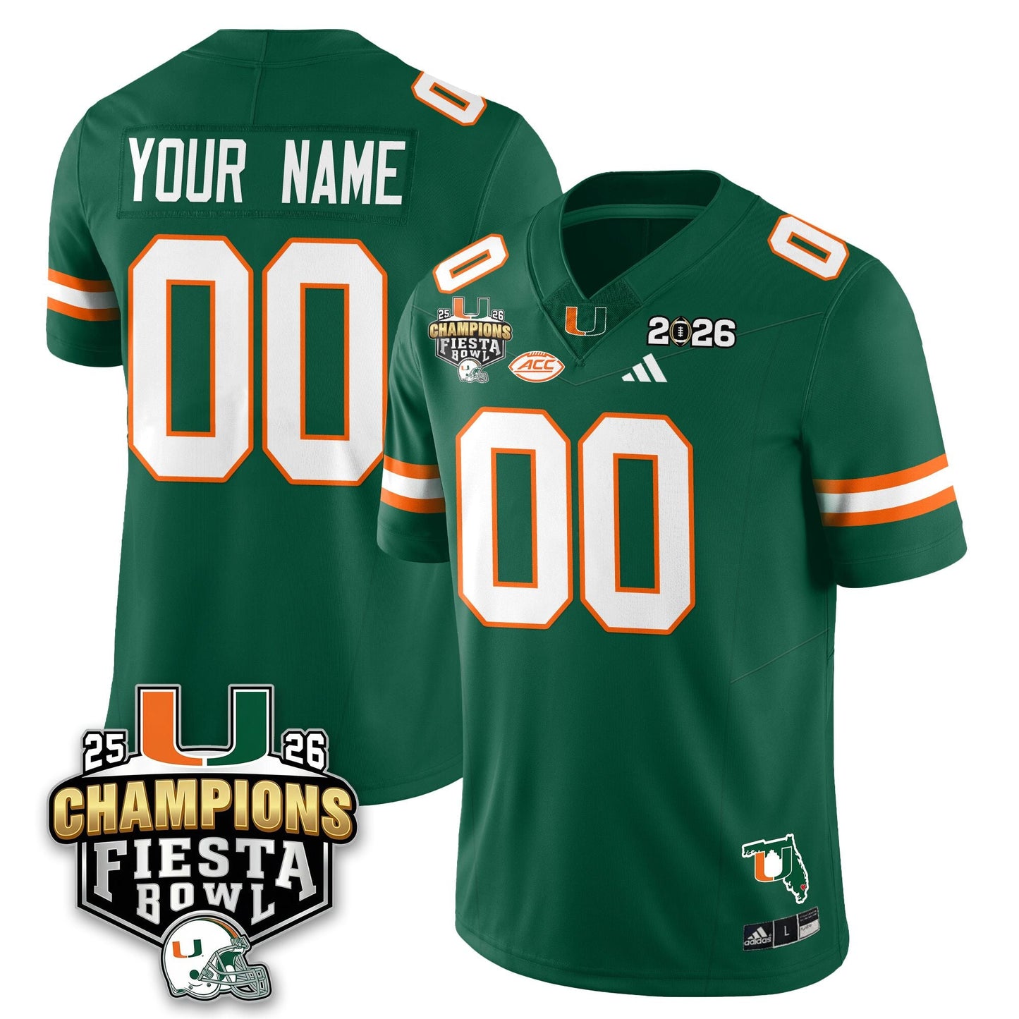 Custom MIA Football Vapor Limited Jersey V3 - Fiesta Bowl Champions - All Stitched