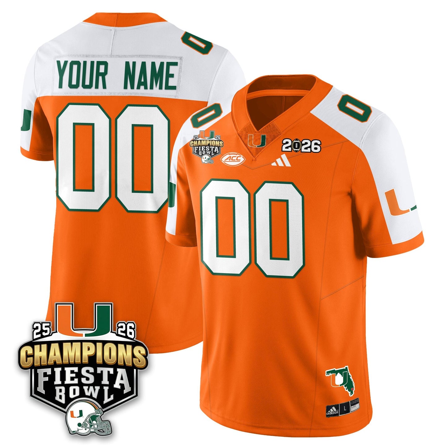 Custom MIA Football Vapor Limited Jersey V3 - Fiesta Bowl Champions - All Stitched