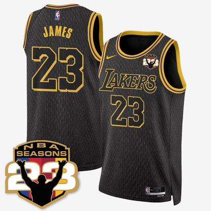 LAL “23” Patch To Celebrate Record-Setting Season Jersey - All Stitched