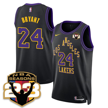 LAL “23” Patch To Celebrate Record-Setting Season Jersey - All Stitched