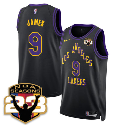 LAL “23” Patch To Celebrate Record-Setting Season Jersey - All Stitched