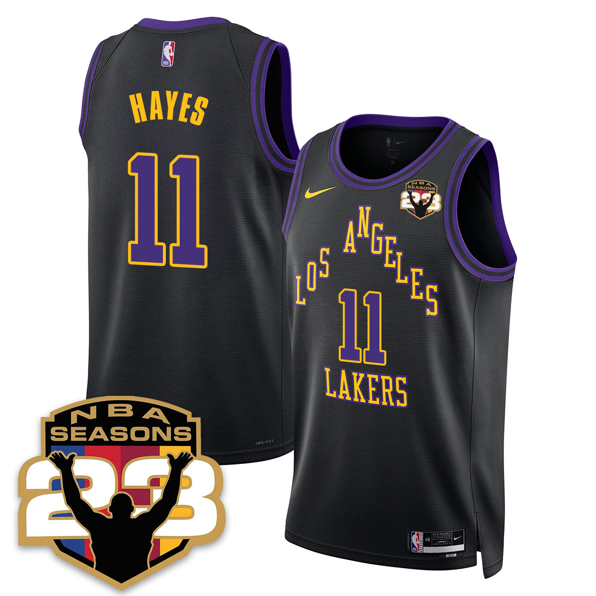 LAL “23” Patch To Celebrate Record-Setting Season Jersey - All Stitched