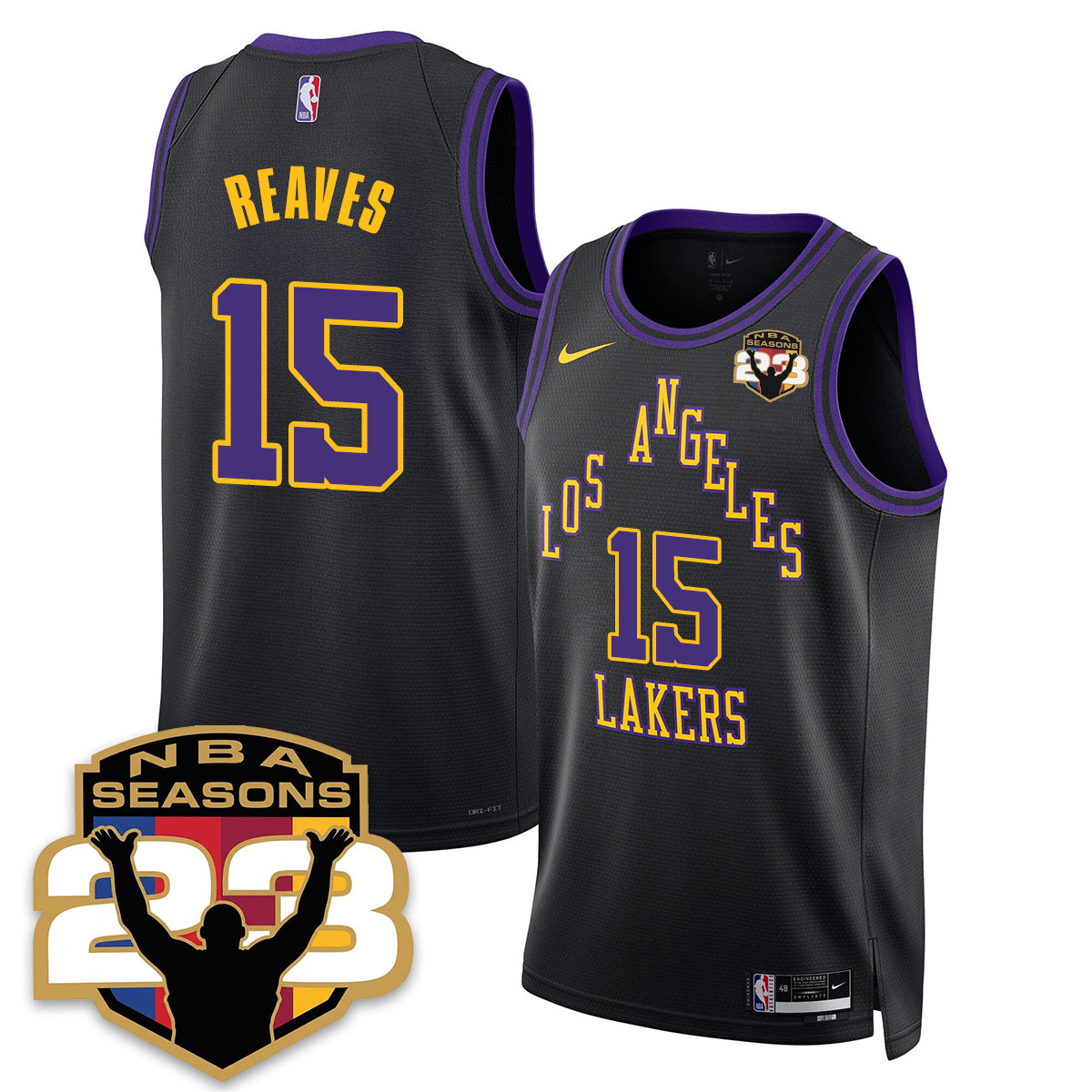 LAL “23” Patch To Celebrate Record-Setting Season Jersey - All Stitched