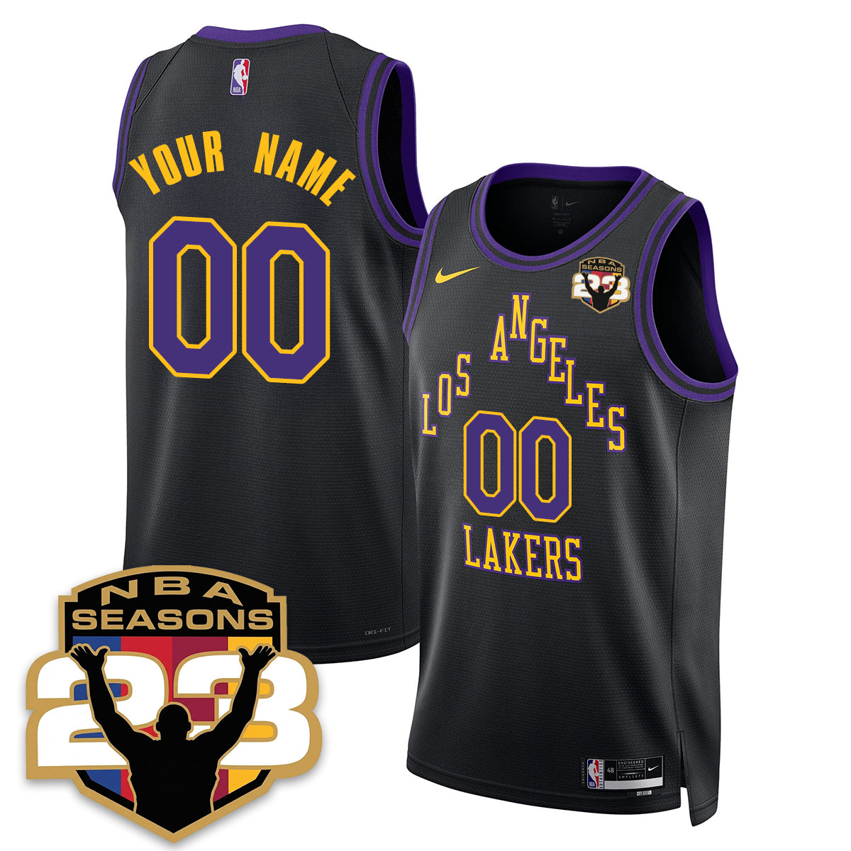 LAL “23” Patch To Celebrate Record-Setting Season Jersey - All Stitched